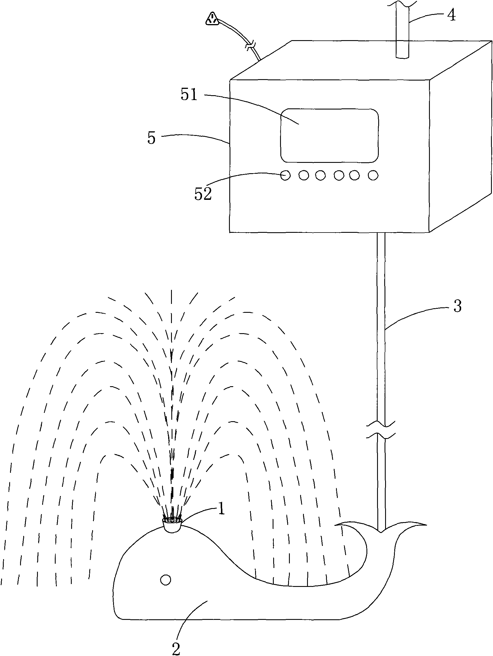 Upward water-jet type domestic shower