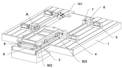 A workpiece positioning device for tricycle accessories processing drilling machine