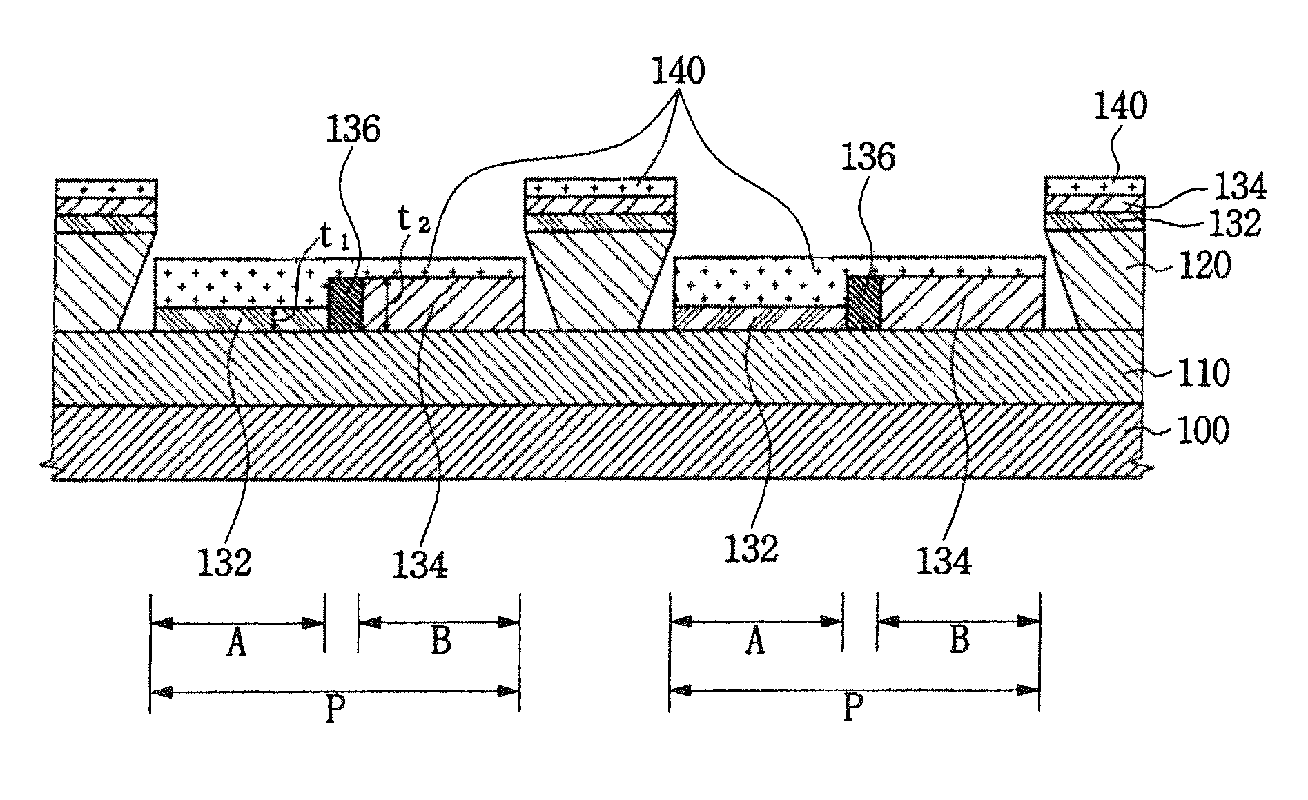 Organic light emitting diode display device having organic layers of varying thickness