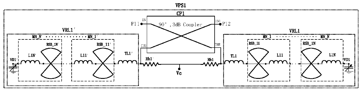 Ultra-wideband adjustable phase shift unit loaded with fan-shaped line reflection load and phase shifter