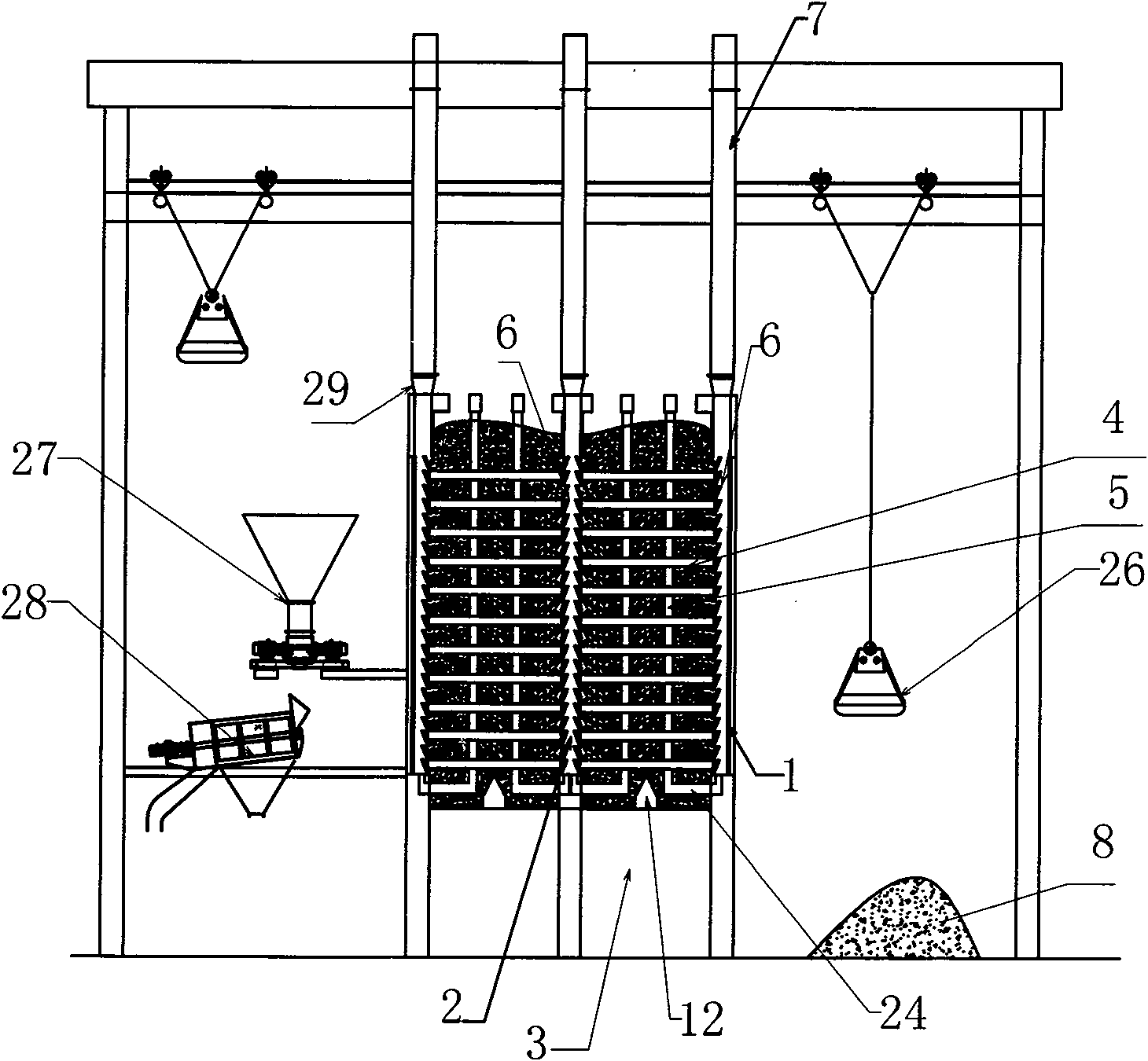 Static aerobic fermentation drying tower and application