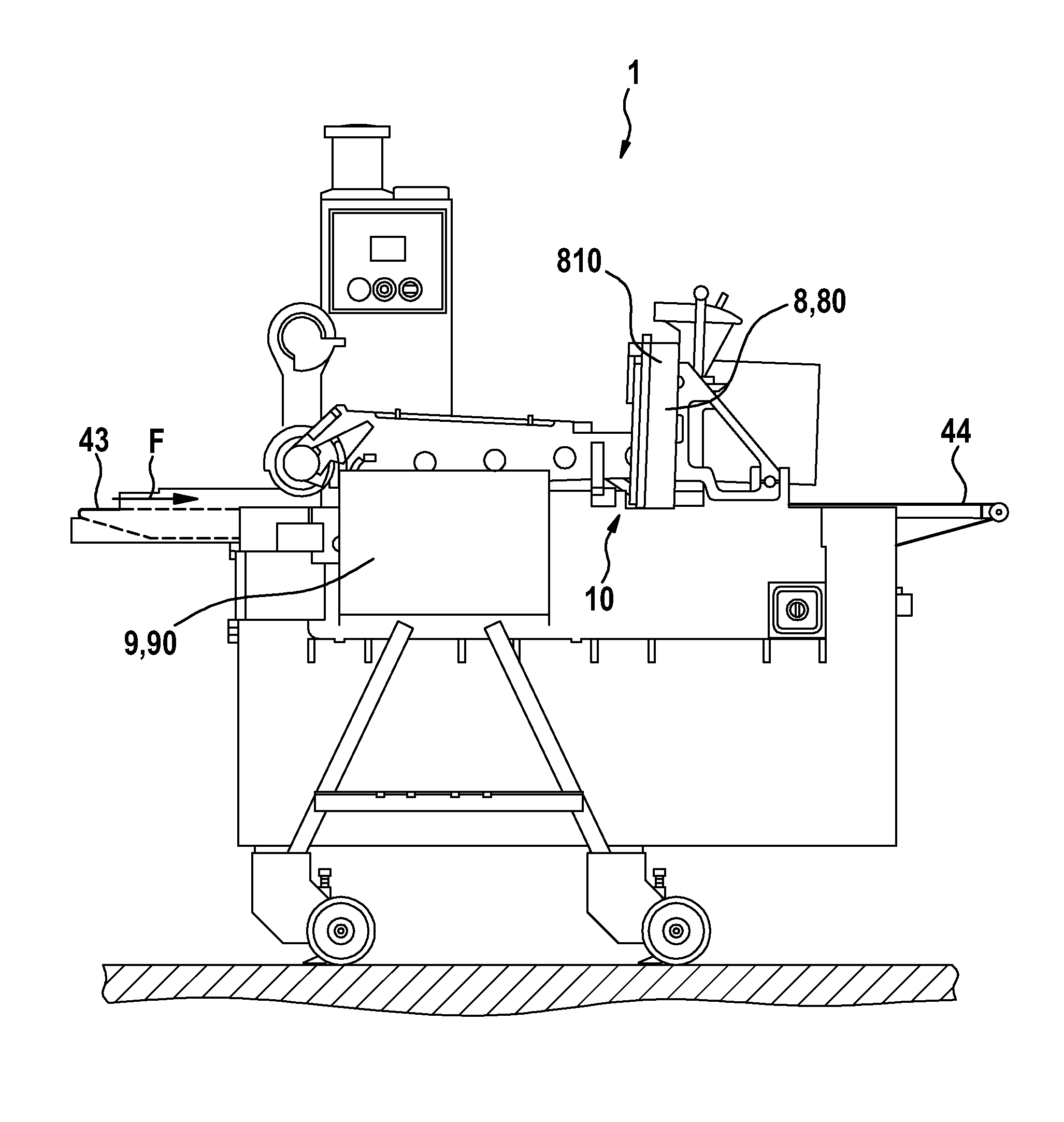 Conveying apparatus comprising a conveying path and designed to supply a plurality of products for consumption having soft parts to a processing device, and processing machine comprising a conveying apparatus and a processing device