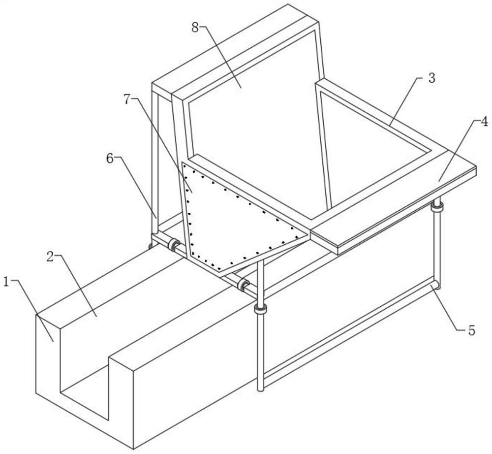 Guide trough for trough type mud filling in landscaping engineering