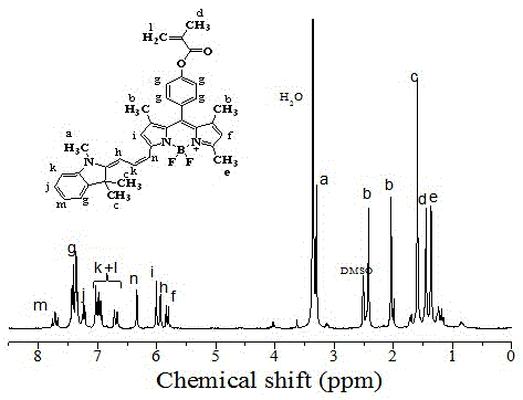 Polymerizable NIR (near infrared) fluorescent dye monomer as well as preparation method and application thereof