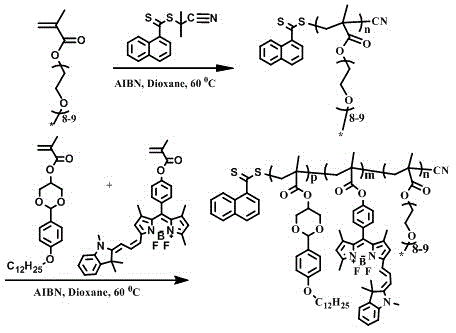 Polymerizable NIR (near infrared) fluorescent dye monomer as well as preparation method and application thereof