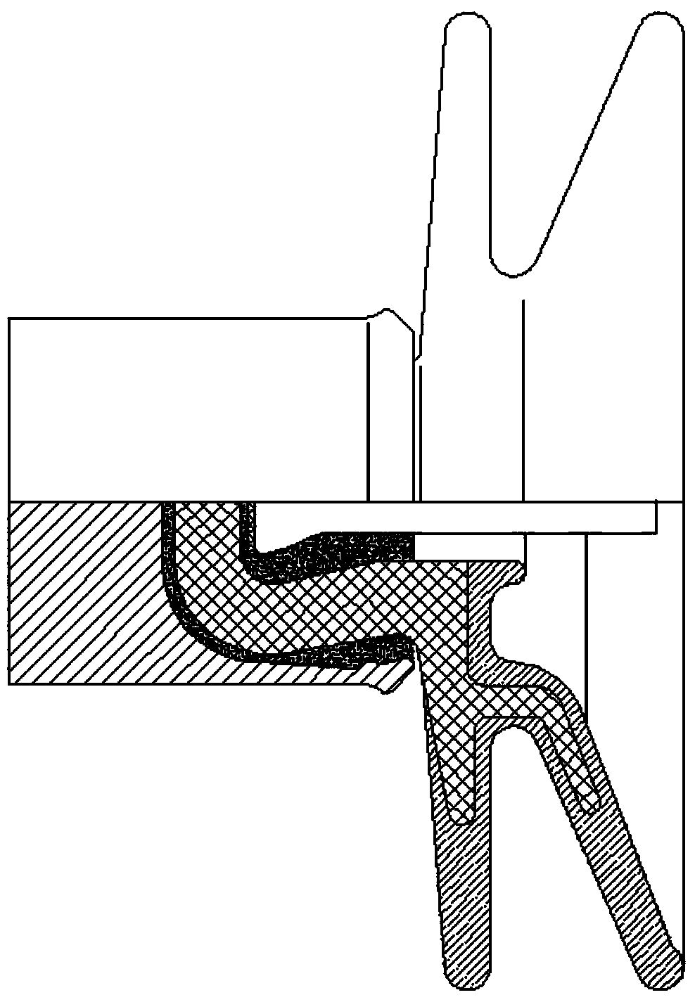 Cementing type composite insulator chain element with double-umbrella-shaped and three-umbrella-shaped disk suspension type polymer