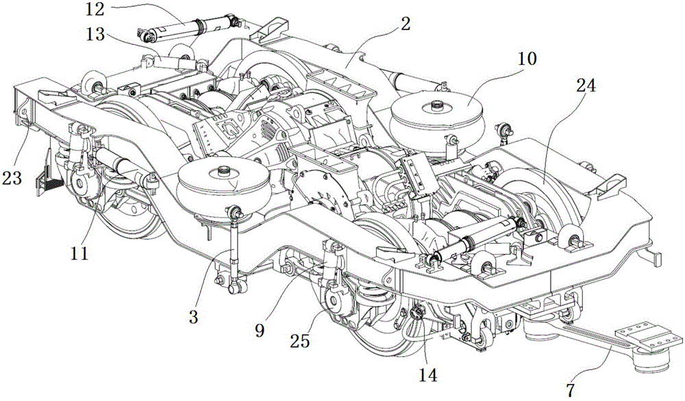 High speed rail vehicle as well as bogie thereof and wheel set driving device thereof