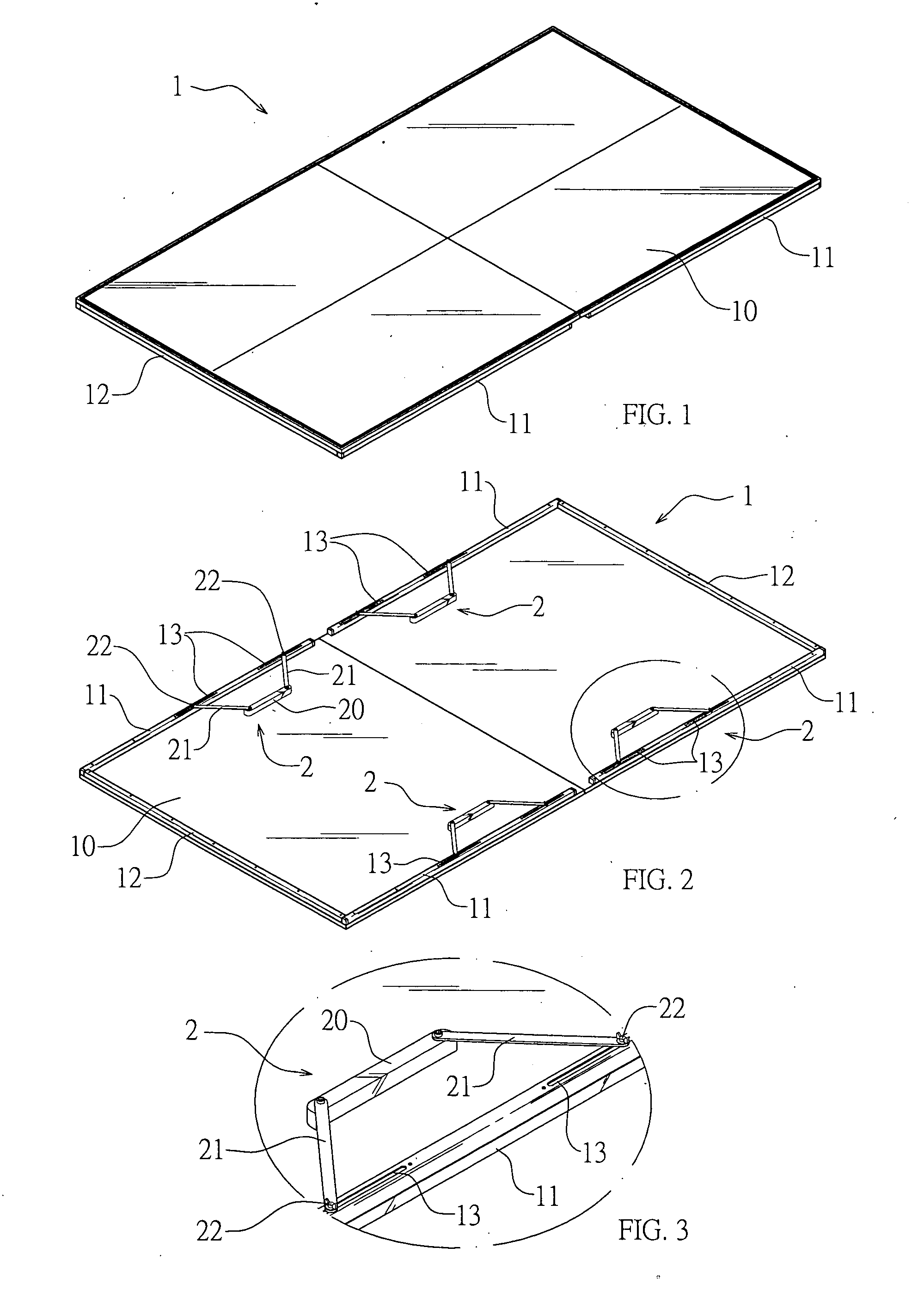 Detachable table tennis apparatus