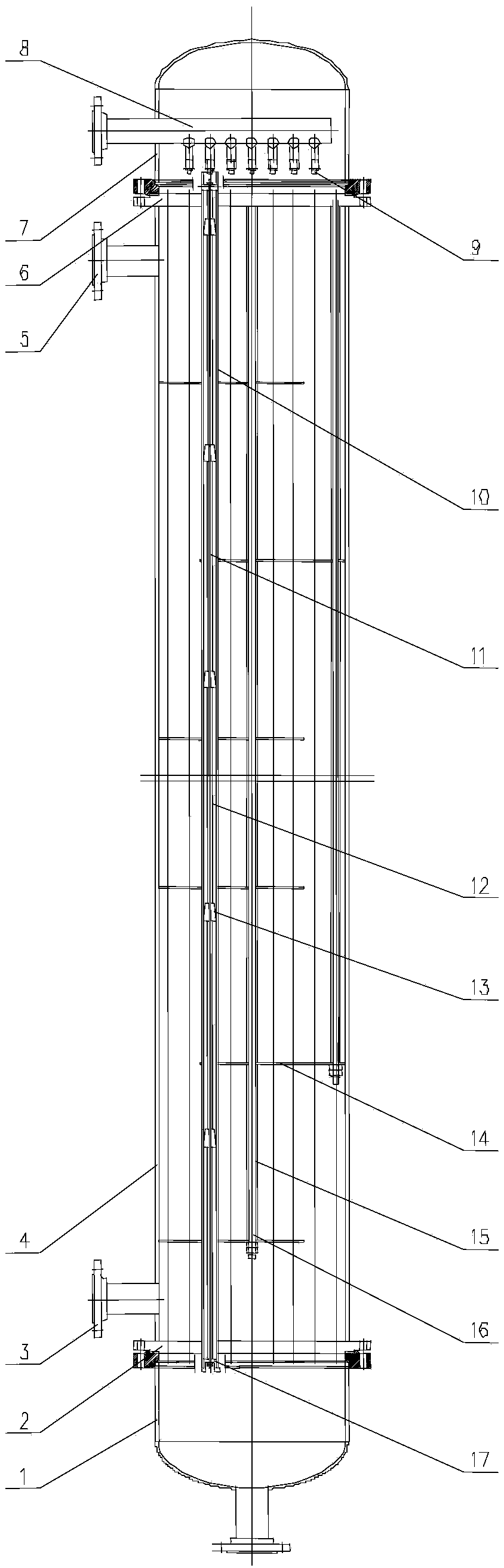 Vertical pipe high efficiency falling-film evaporator