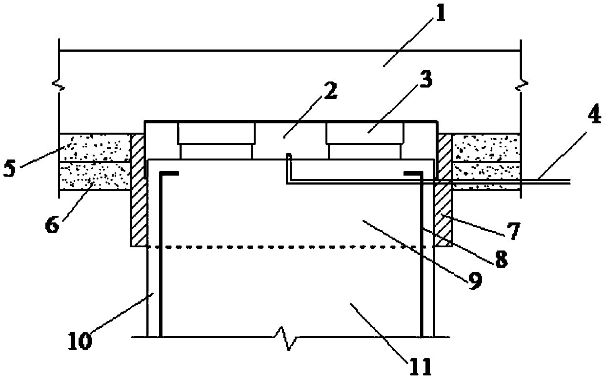 Construction device for pile top cavity sealing of composite pile foundation