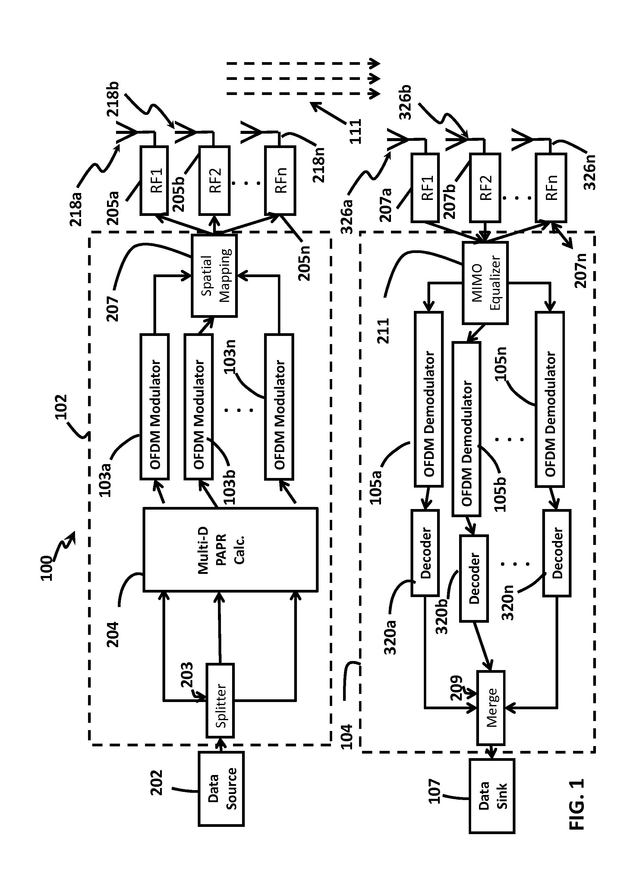 Method and apparatus for controlling out-of-band interference  using peak-to-average-power-ratio (PAPR) reduction with constraints