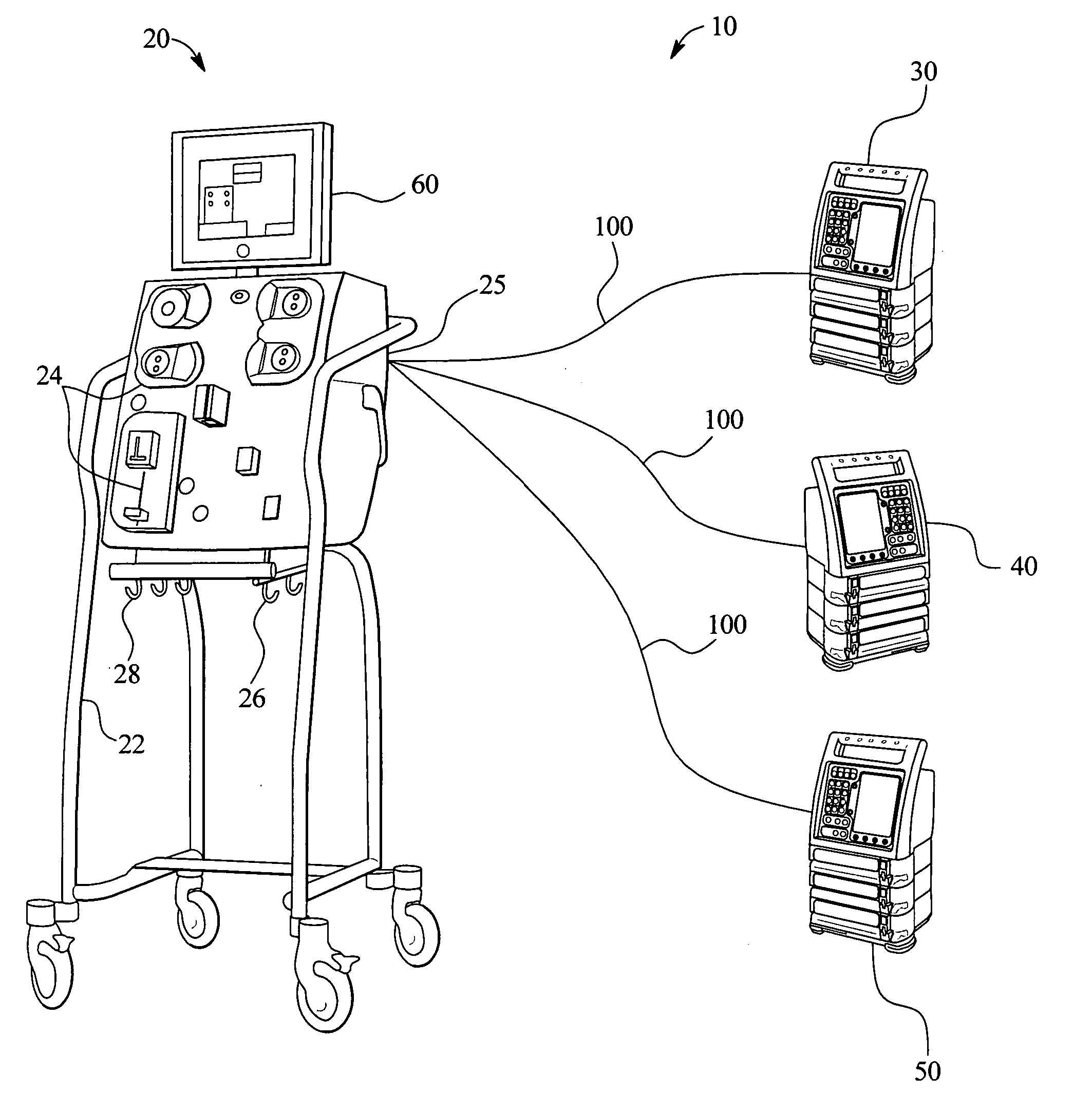 Medical fluid therapy flow balancing and synchronization system