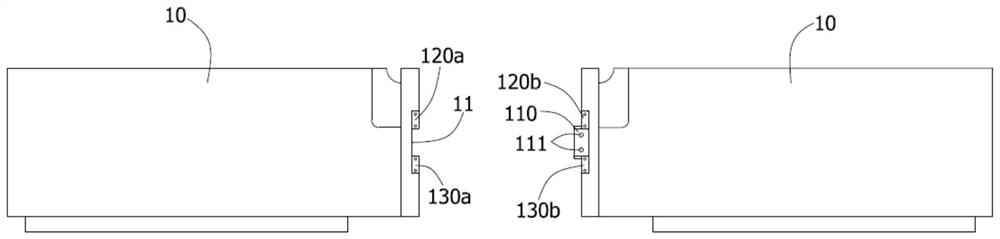 Splicing structure of artificial board press cross beam