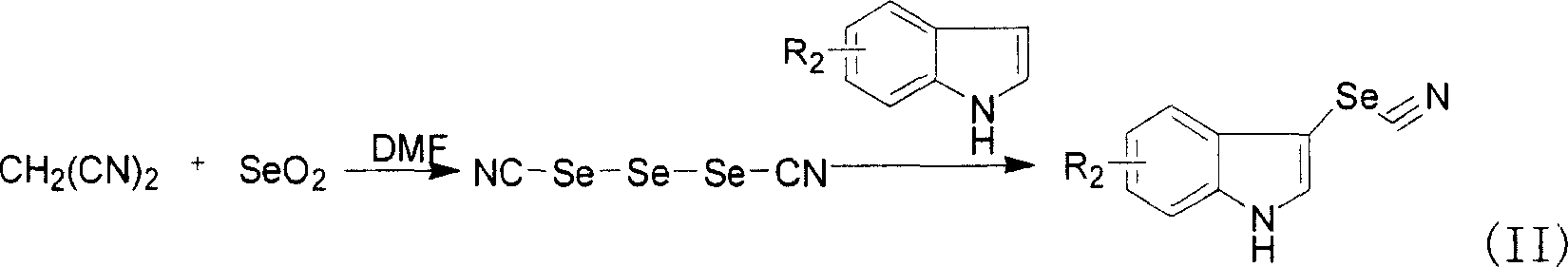 Synthesis of novel 3-seleno indole with vegetation promotion and selenium enriching functions