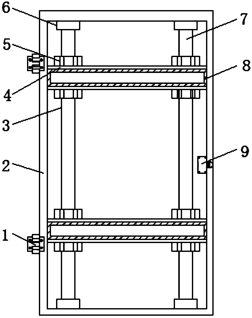 Multifunctional cabinet door for power distribution cabinet on mechanical equipment