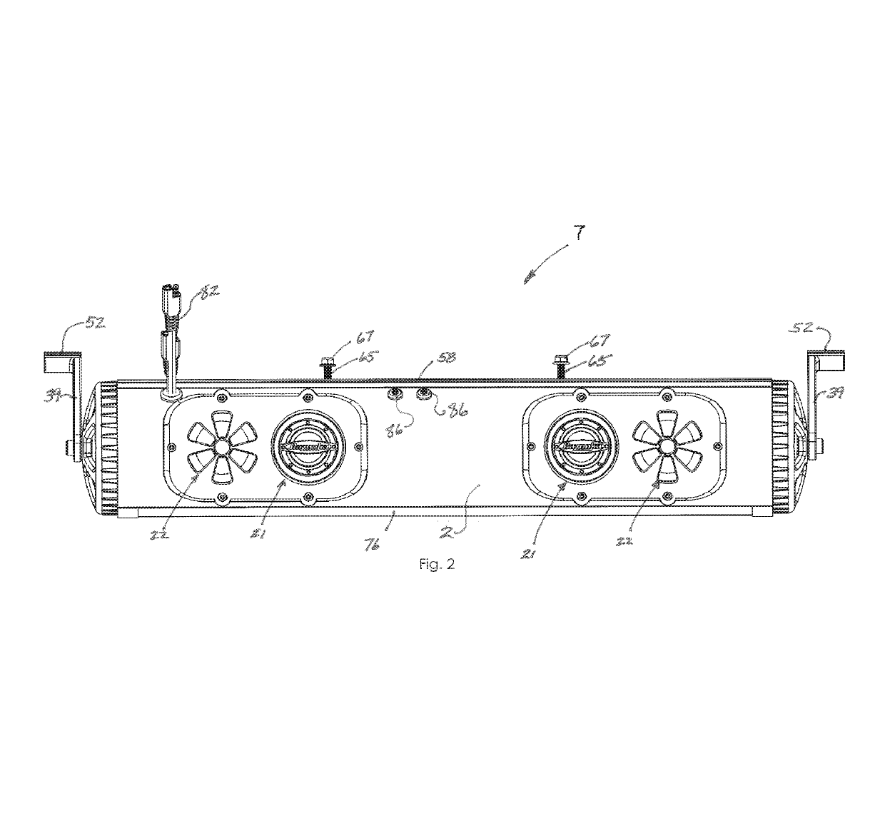 Sound bar for mounting on a recreational land vehicle or watercraft