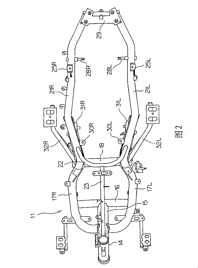 Storage box structure of motor two-wheeler