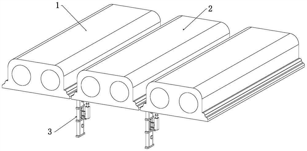 Mechanism for measuring relative vertical displacement between adjacent hollow slabs of hollow slab bridge