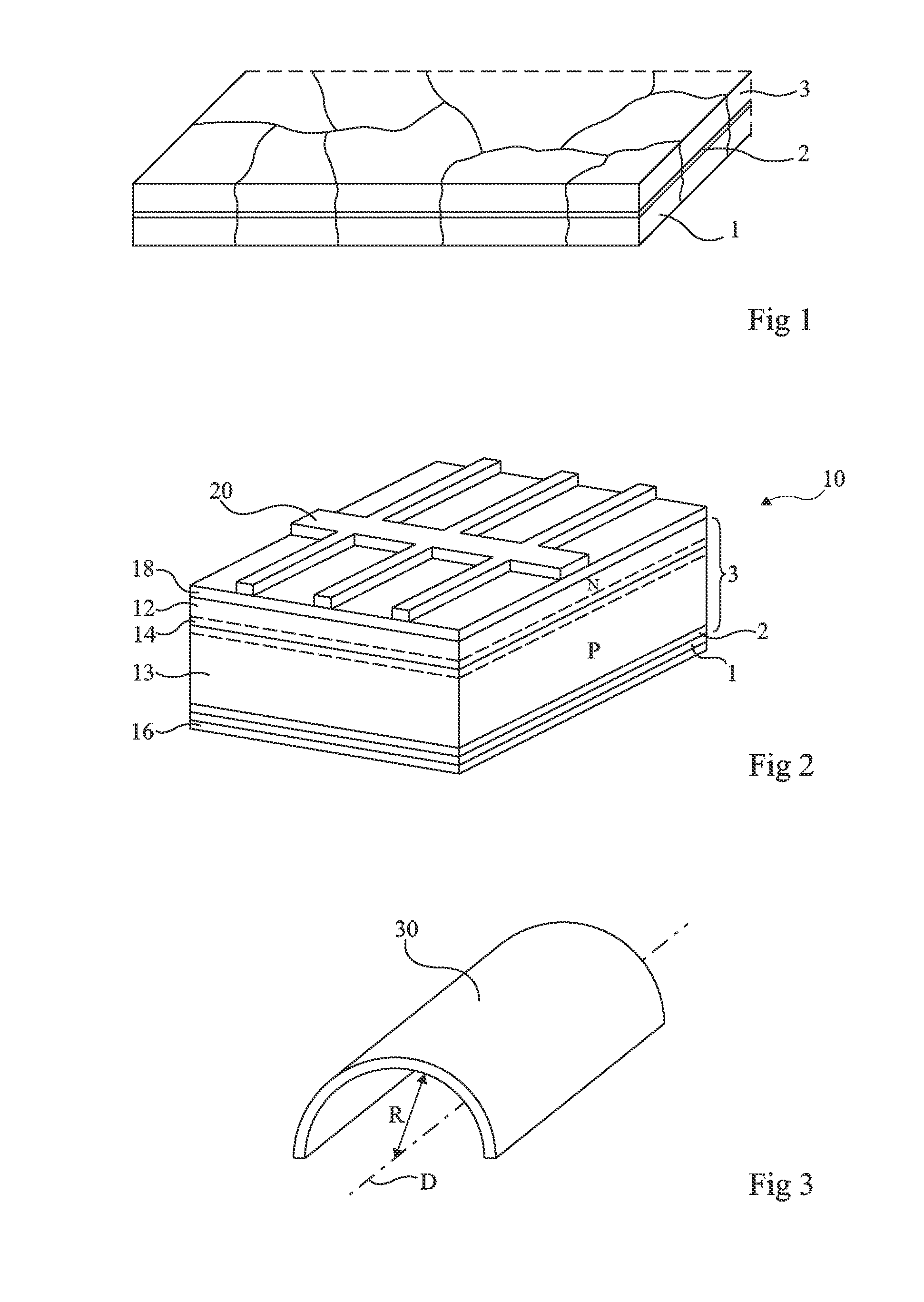 Structure for forming solar cells