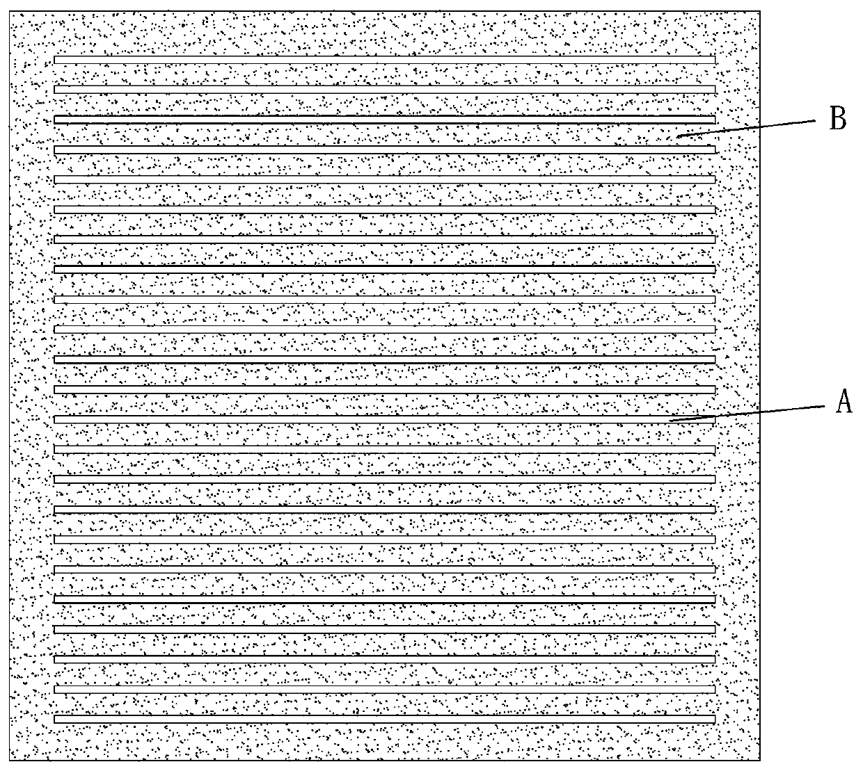 Shale physical model test sample considering stratification microstructure, and preparation method and preparation device thereof