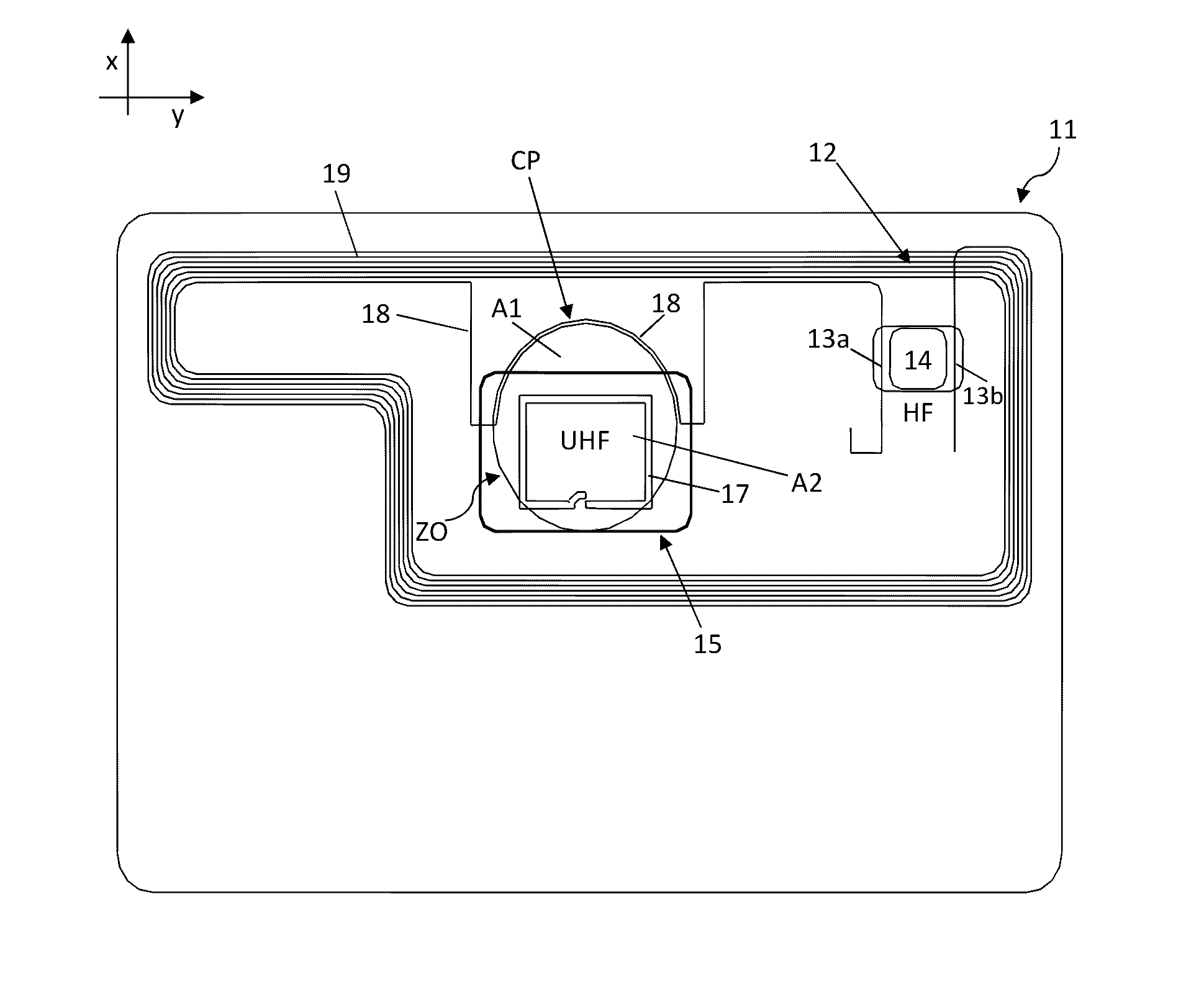 Multiple frequency transponder with a single antenna