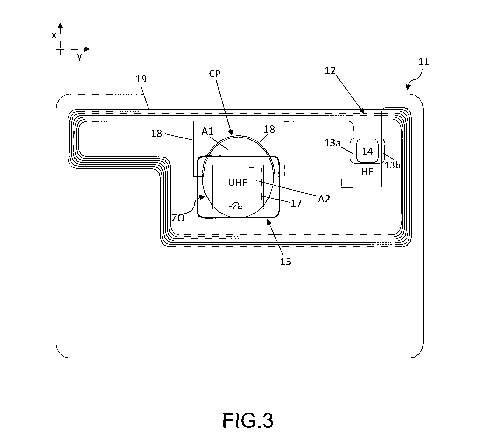 Multiple frequency transponder with a single antenna