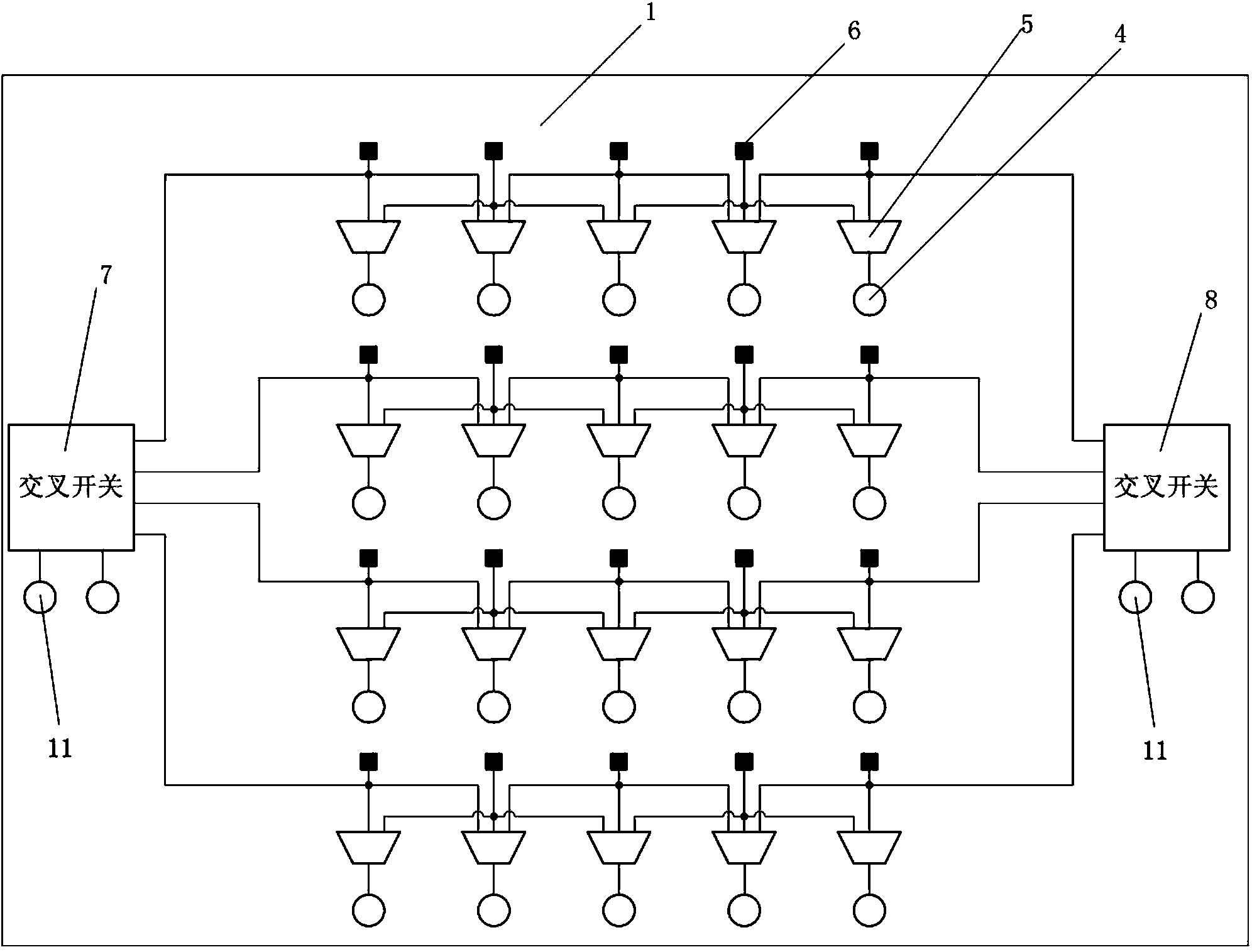 Three-dimensional chip redundant TSV fault-tolerant structure with function of transferring signal