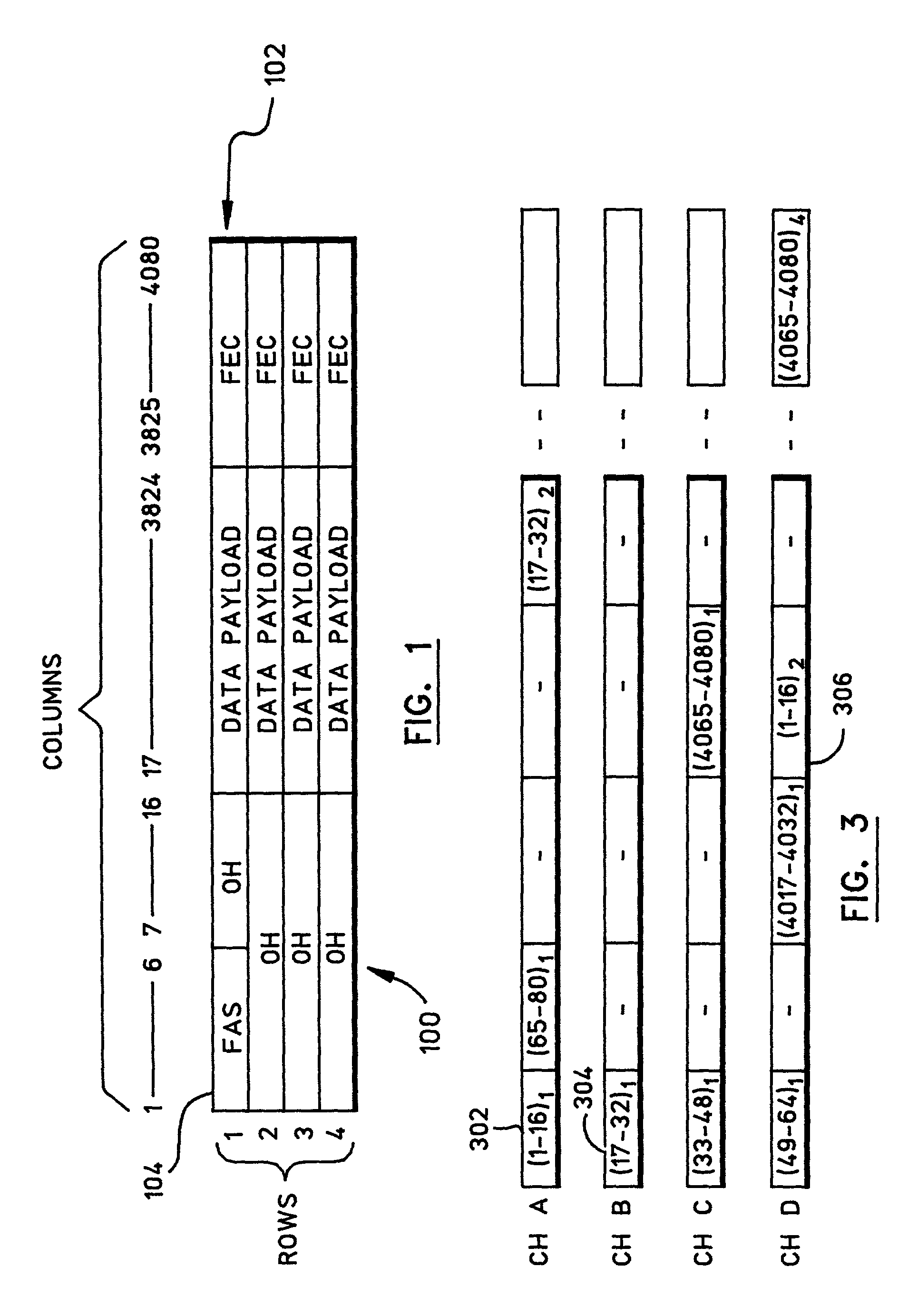 Transmission of data frames as a plurality of subframes over a plurality of channels