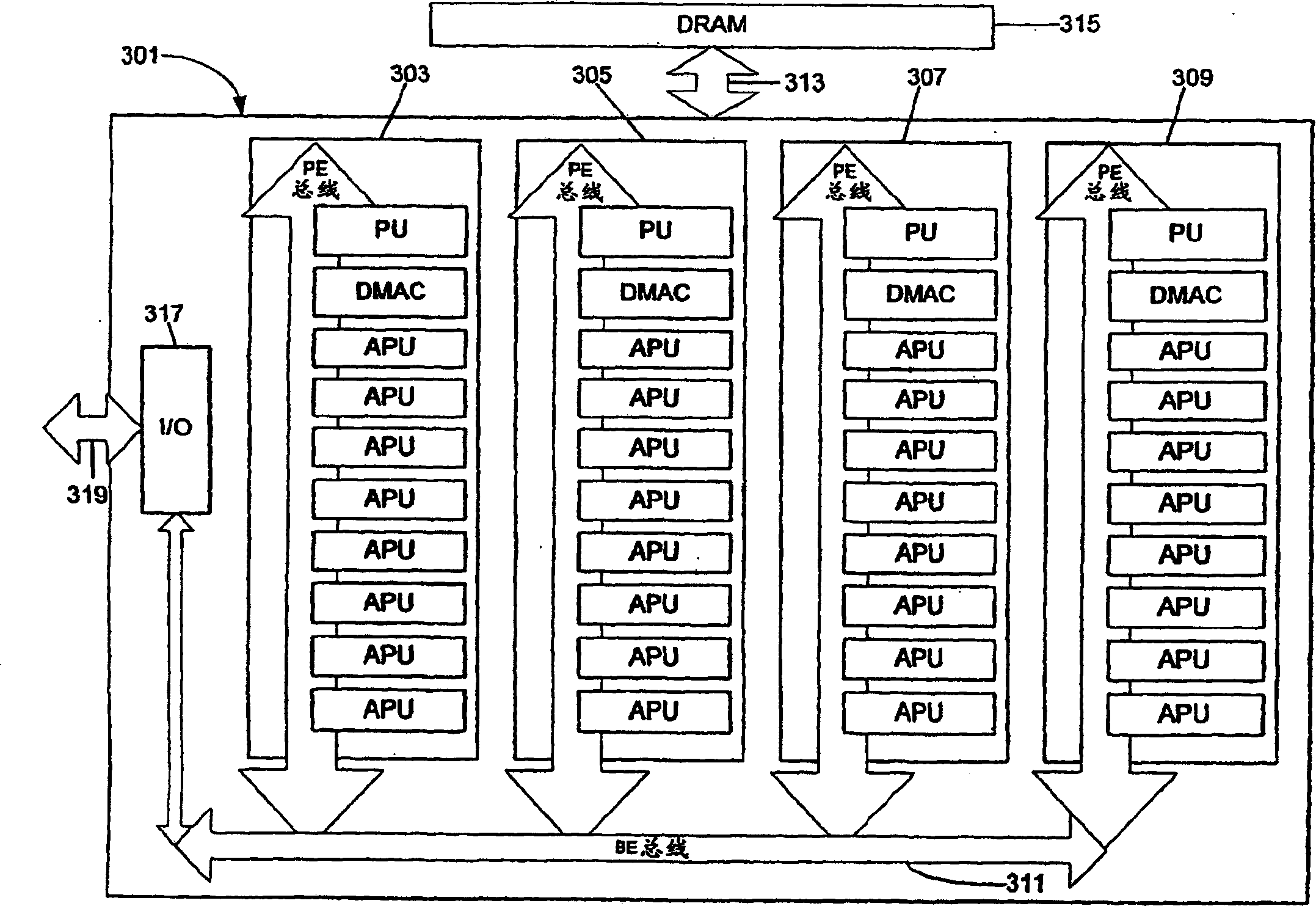 Processing modules for computer architecture for broadband networks