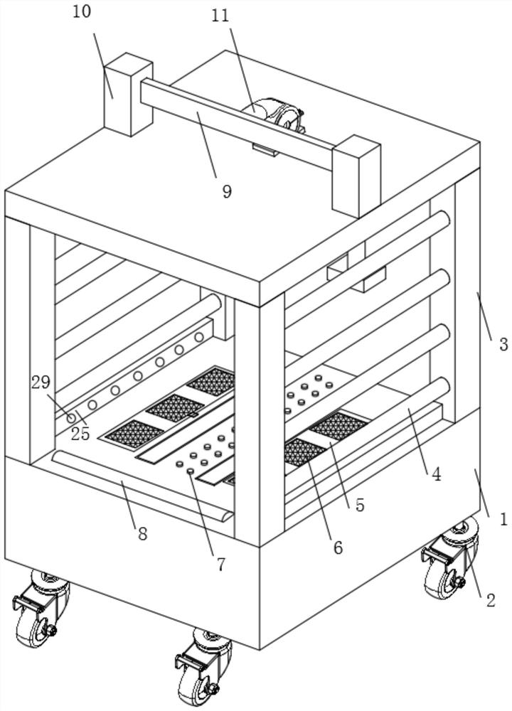 A thermal insulation brick transfer vehicle with a stabilizing device