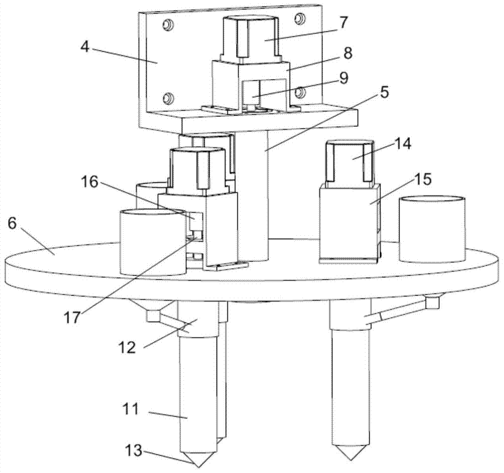 A 3D printing device suitable for multi-material workpieces