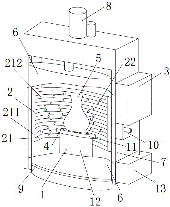 Ceramic glazing vacuum compensation machine