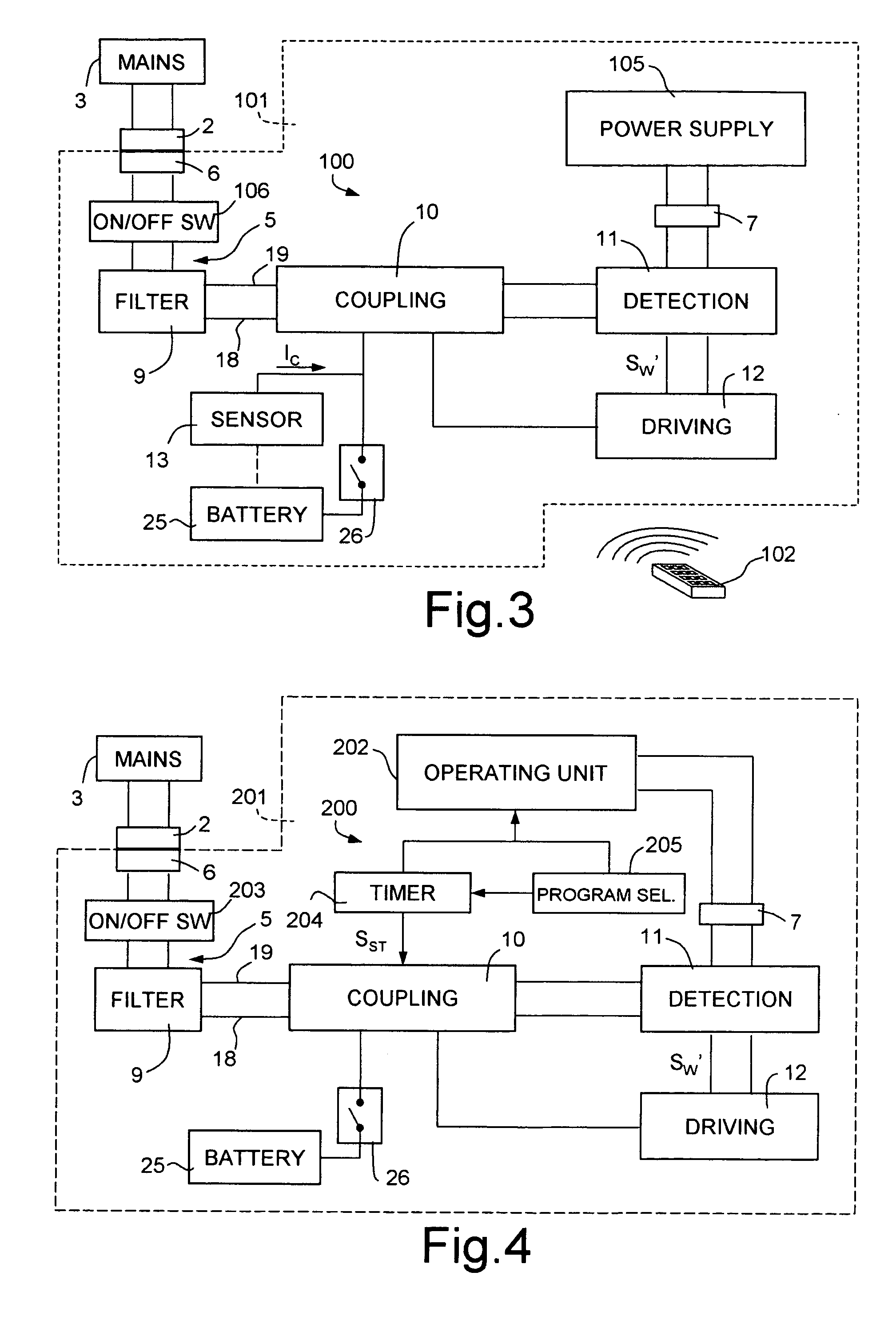 Device for connecting electric household appliances to an electric power main