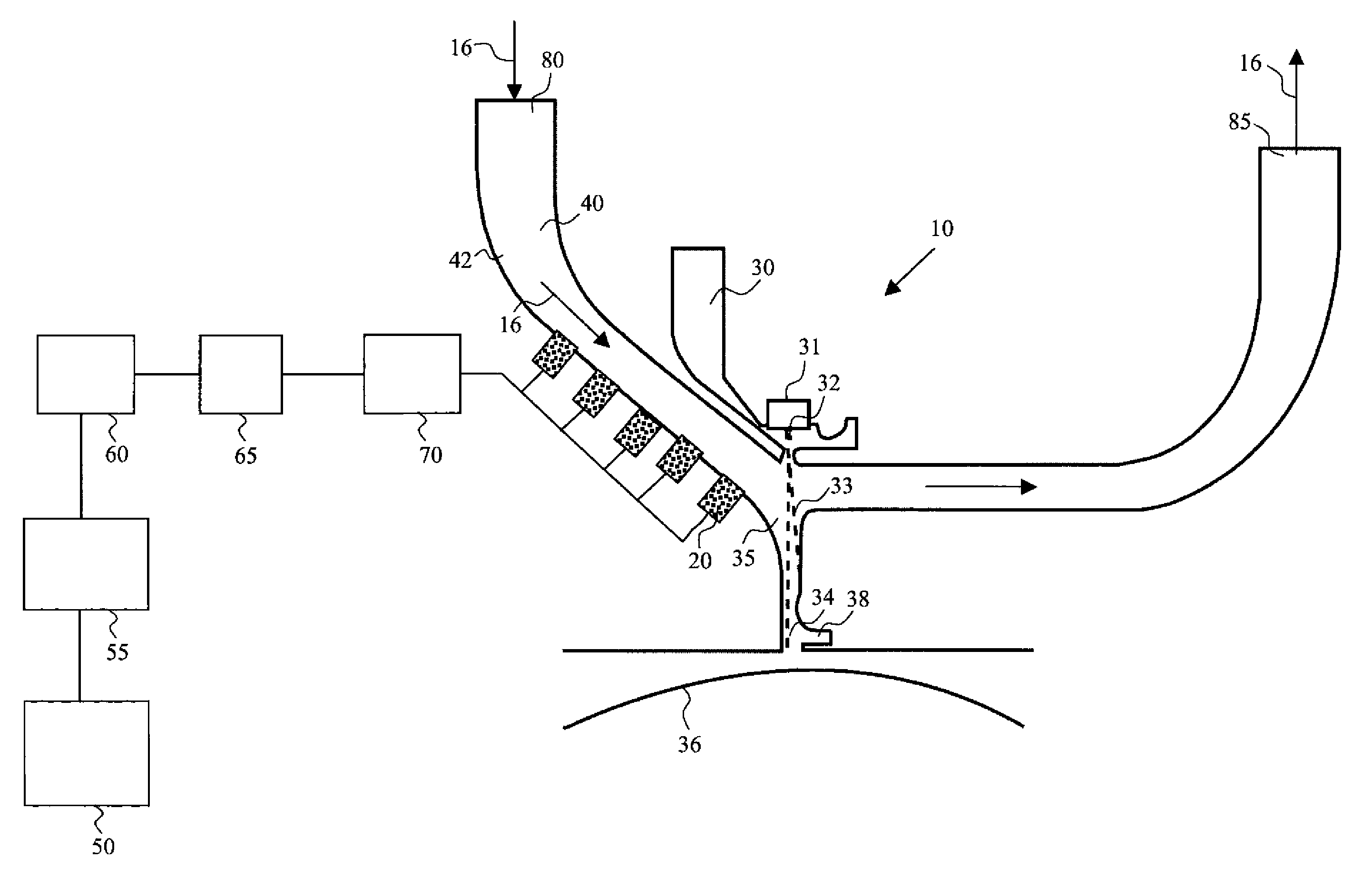 Acoustic fluid flow device for printing system