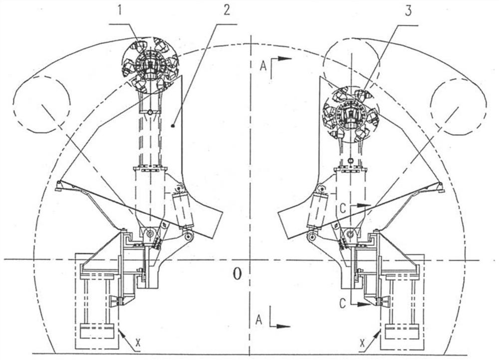 Coal mine rock roadway shoulder corner coal stripping device applied to TBM (Tunnel Boring Machine)