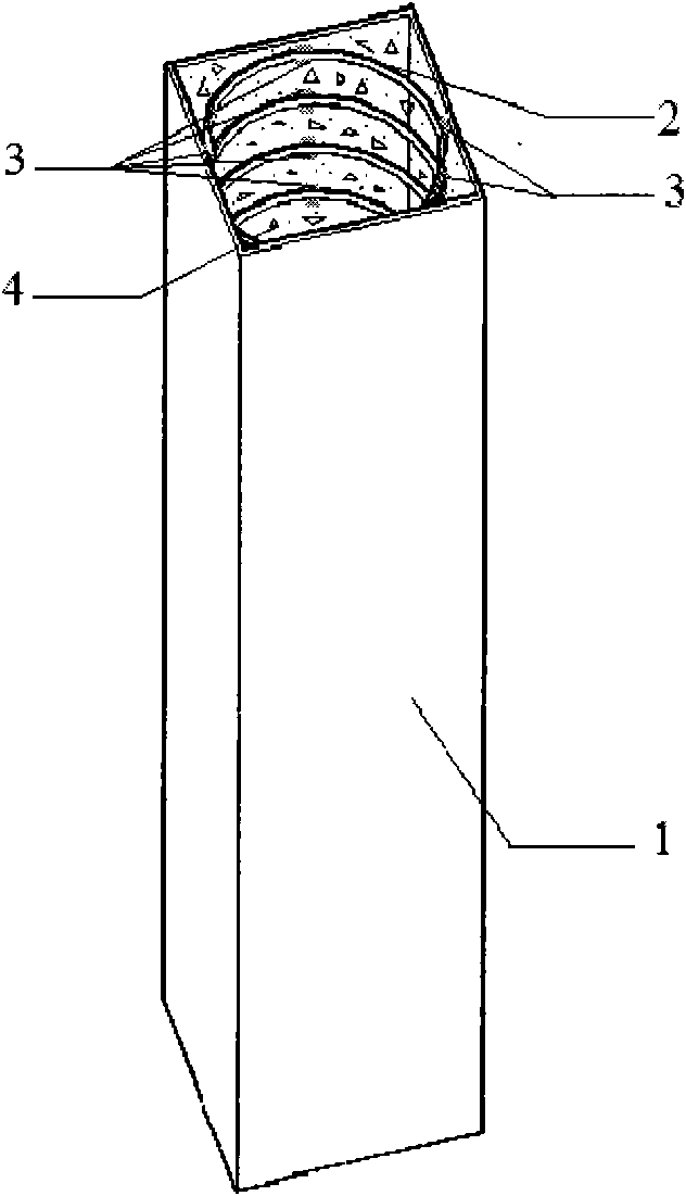 Spiral-stirrup square steel tube concrete column and manufacturing method thereof