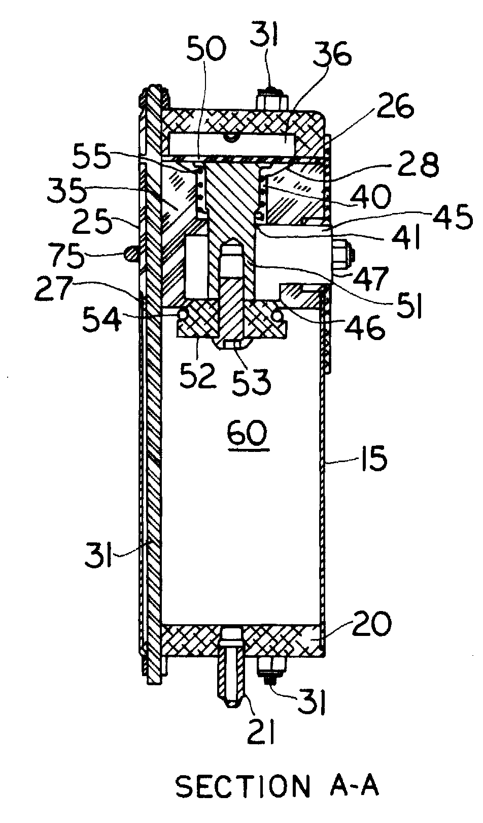 Diaphragm actuated blow-back valve and reservoir