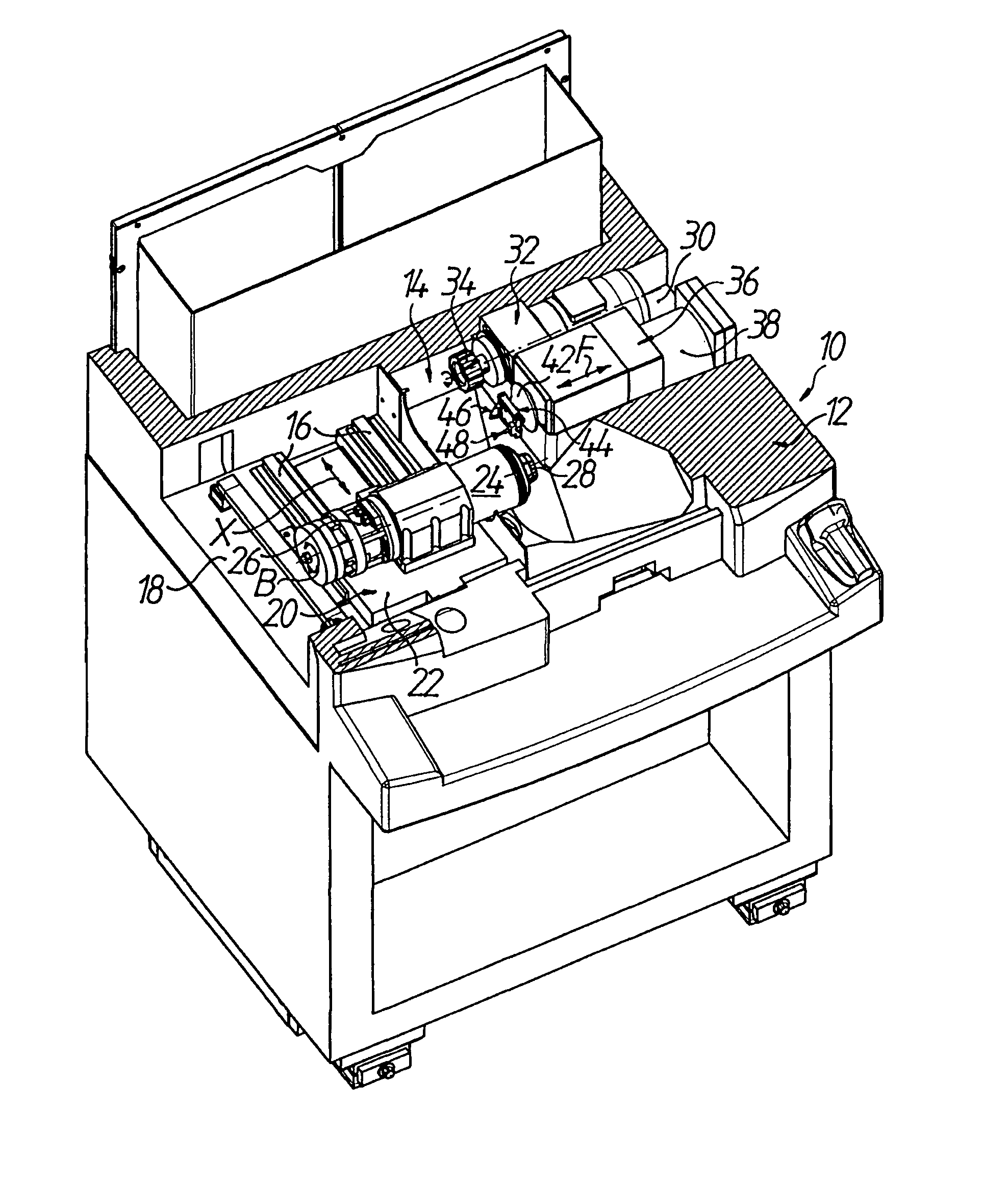 Machine for machining optical workpieces, in particular plastic spectacle lenses