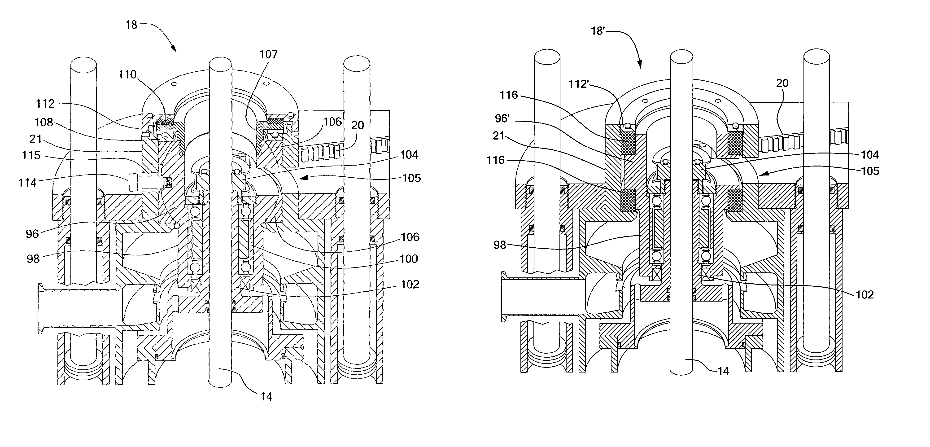 Centrifugal separator with scraper or piston for discharging solids