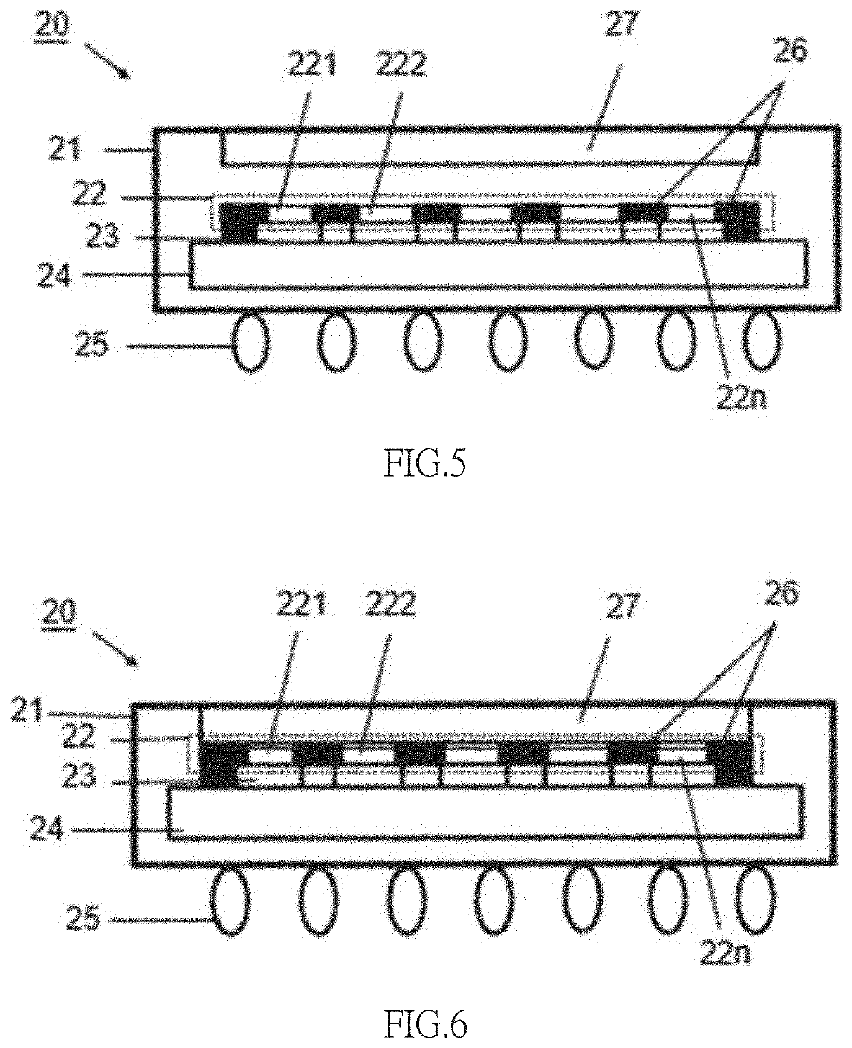 Multi-channel array type optical sensing device and manufacturing method thereof