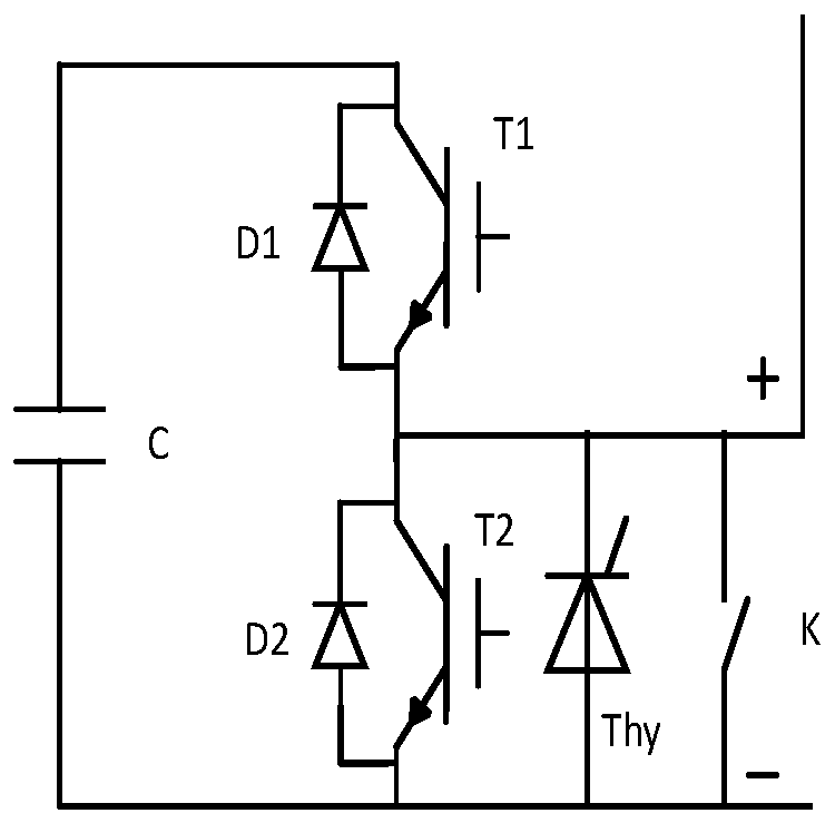 A converter valve overcurrent shutdown test circuit, method and device