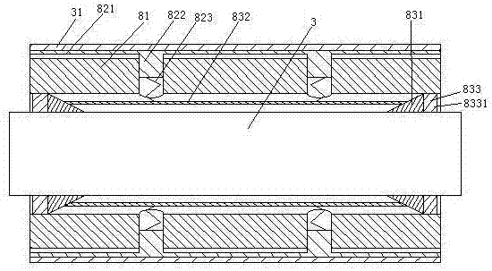 Revolving stage with elastic armrests