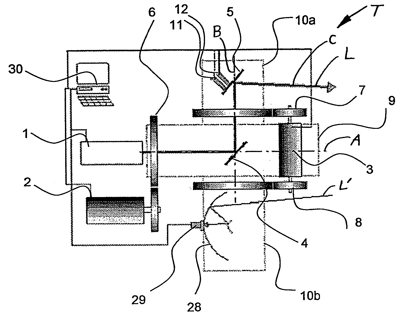 Method and apparatus for transmitting energy via a laser beam