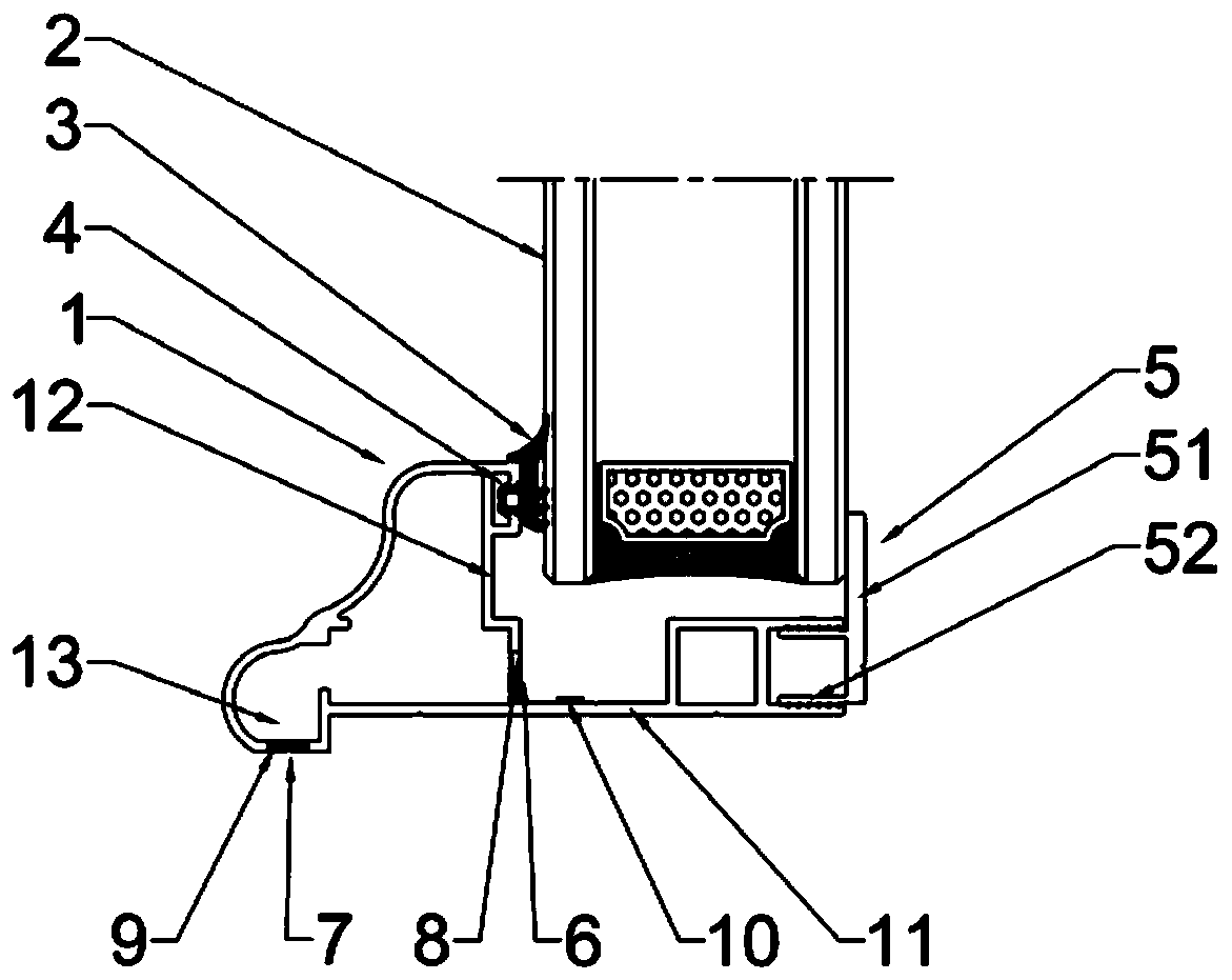 A fixed window and its adhesive strip sealing performance detection method