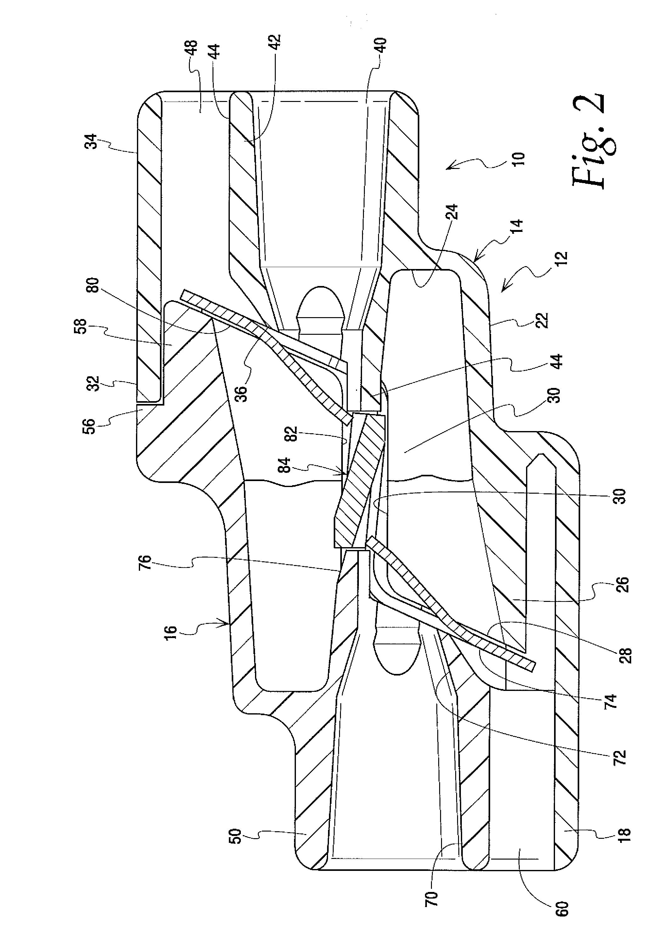 In-line push-in wire connector