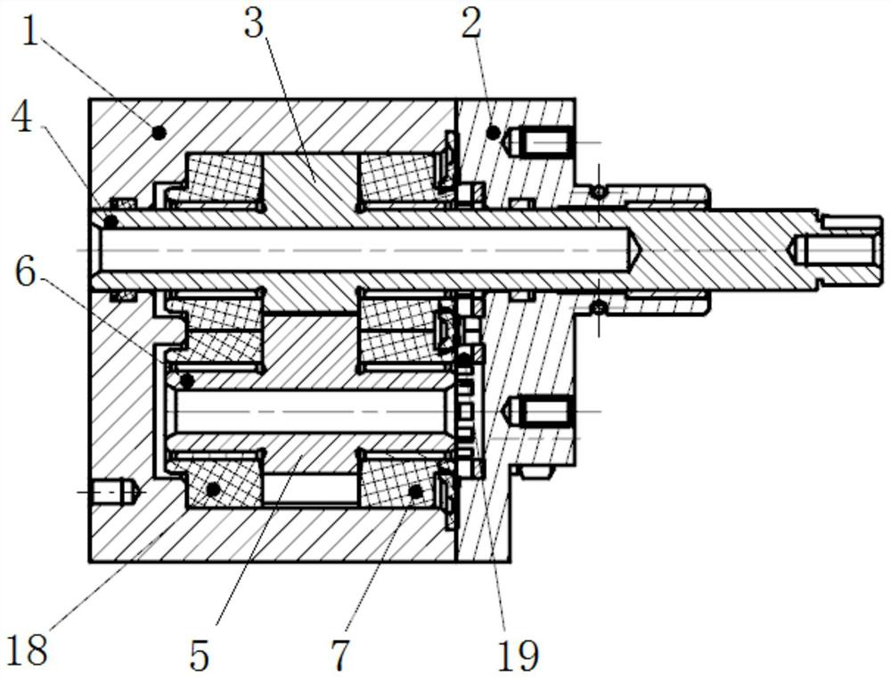 Axial compensation mechanism for improving volume efficiency of sea water pump and sea water pump