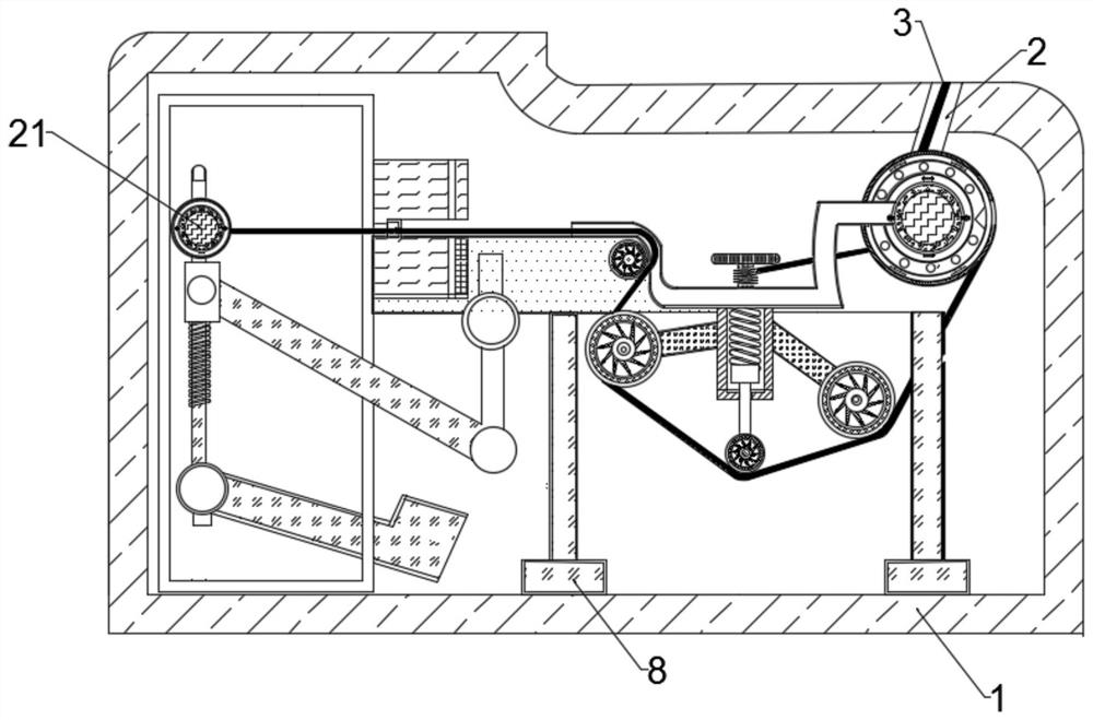 A device that uses the self-weight of non-woven fabrics for shearing and intelligent anti-breaking