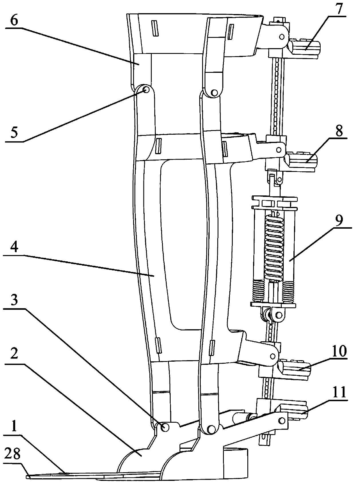 A passive lower extremity exoskeleton device for energy transfer in the human body