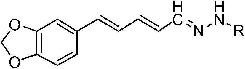 Piperine hydrazone or acylhydrazone or sulfonyl hydrazone derivative substances and application for preparing a botanical insecticide