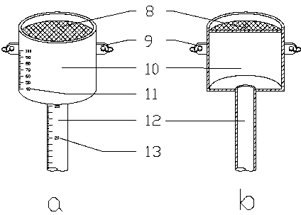 Field rainwater collecting and metering device